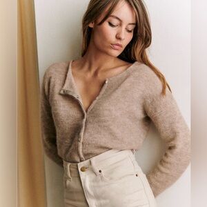 NWOT Sezane Gaspard Cardigan Beige Chiné Clair (Tan) - Size S